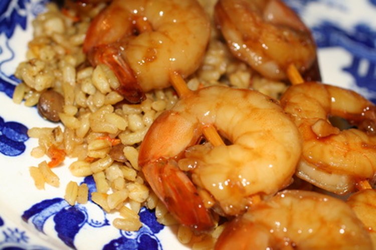 Camarones con arroz.