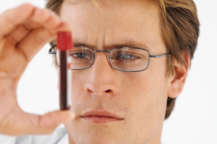 Muestra de sangre que está siendo examinada.
