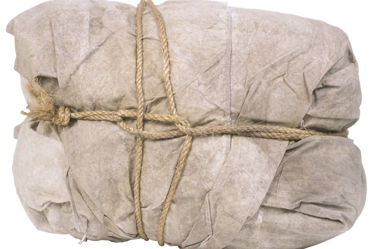 La cuerda de arpillera está hecha de los tallos de la saluyot.
