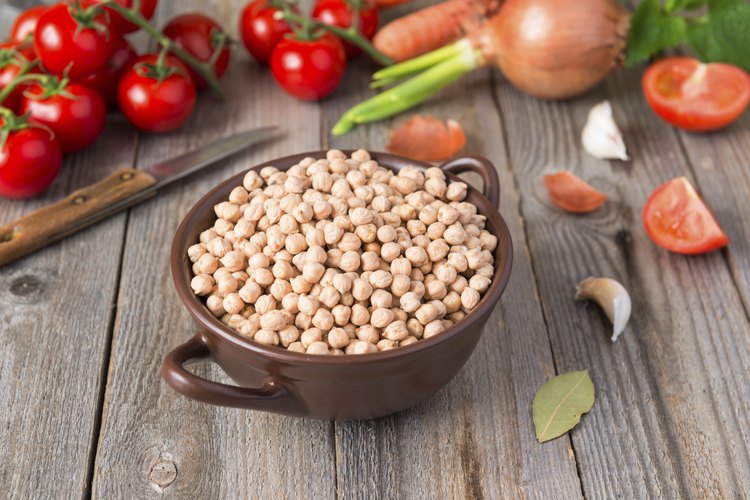 Plato con garbanzos.