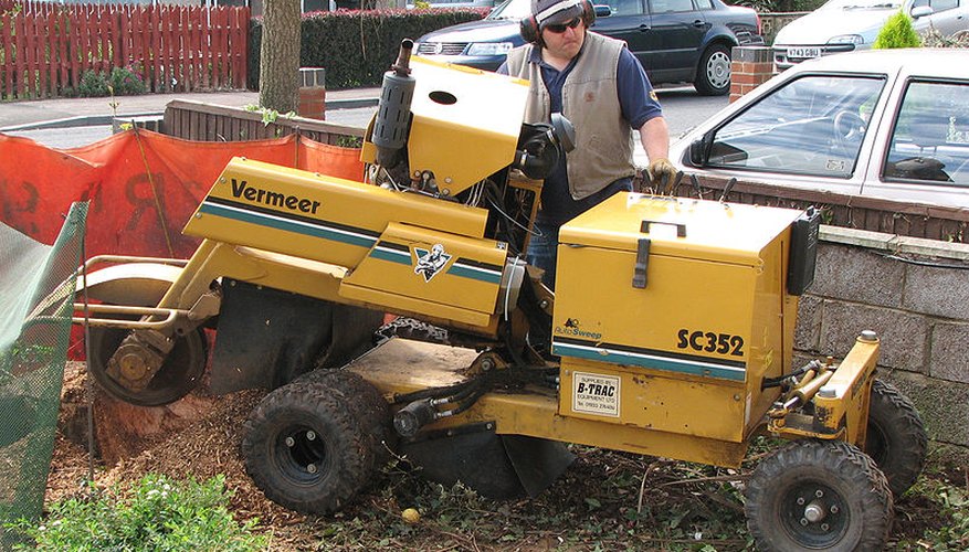 Stump grinder. Stump grinder.
