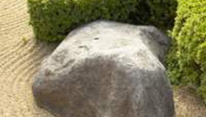 Landscape rocks accentuate a garden. Landscape rocks accentuate a garden.