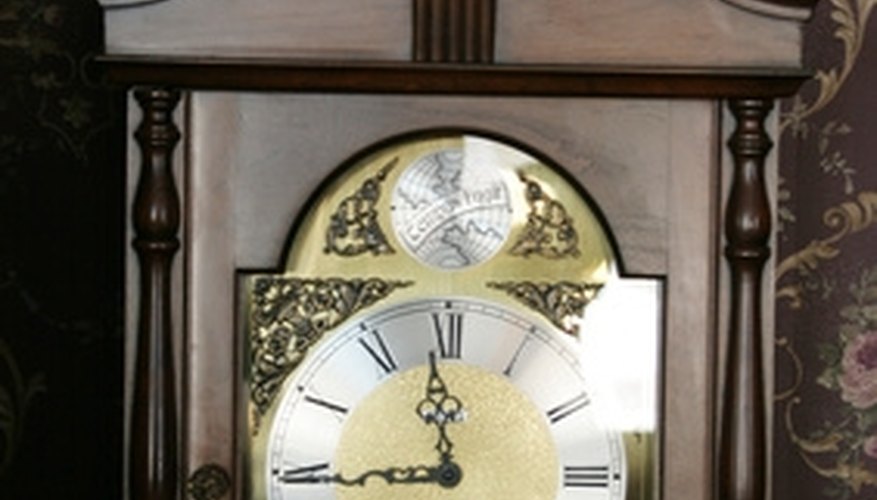 Grandfather clock with encased glass. Grandfather clock with encased glass.
