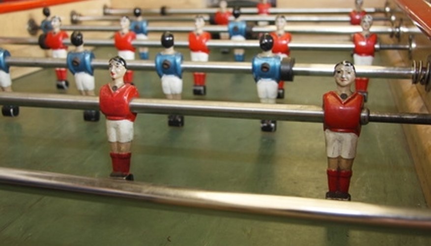 Foosball is a soccer table game played by two to four players. Foosball is a soccer table game played by two to four players.
