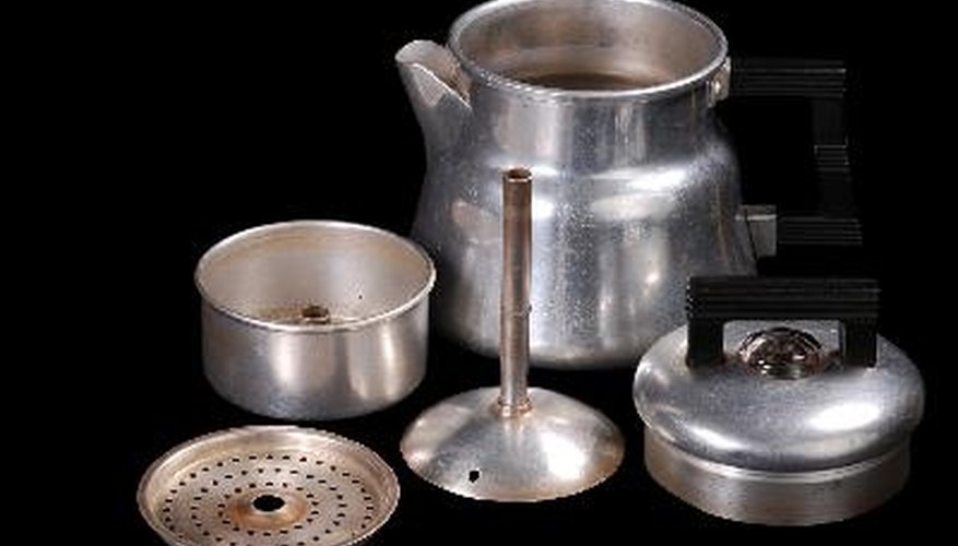 A percolator consists of five basic parts you assemble when making coffee. A percolator consists of five basic parts you assemble when making coffee.