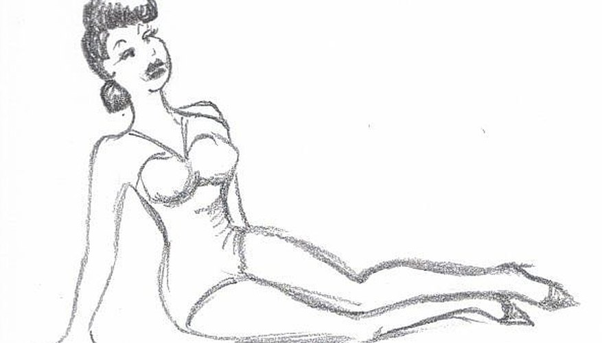 More detailed pinup girl with bathing suit and some shading. More detailed pinup girl with bathing suit and some shading.