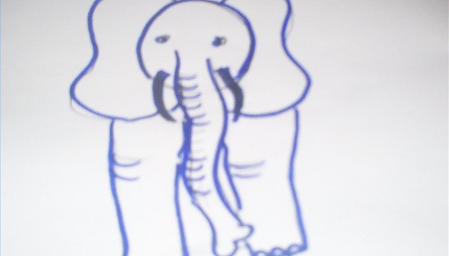 Draw elephant from the front Draw elephant from the front