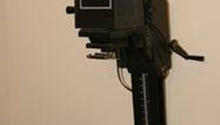 A photographic enlarger and easel