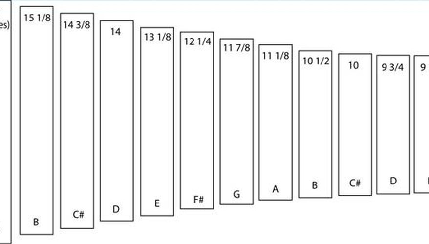 Lengths of Wooden Slats or Keys (Click for a larger image)