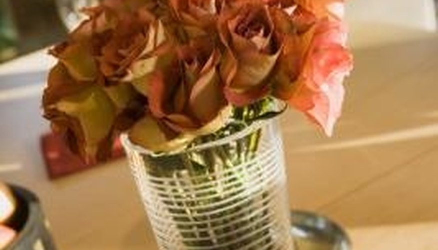 Give the dried roses added protection. Give the dried roses added protection.