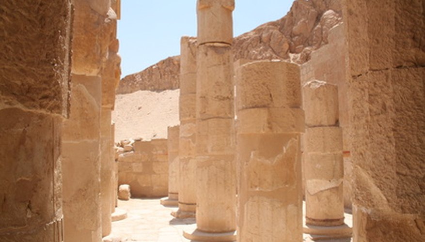 A model of an Egyptian house can be created from basic craft materials. A model of an Egyptian house can be created from basic craft materials.