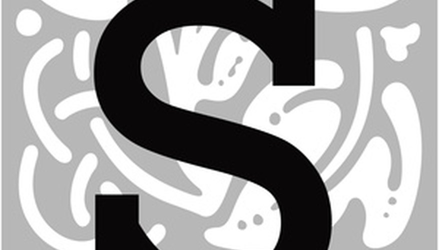 Photo Credit: the letter s image by feisty from <a href='http://www.fotolia.com'>Fotolia.com</a> Carve the lettering or design of your choice onto the piece of metal.