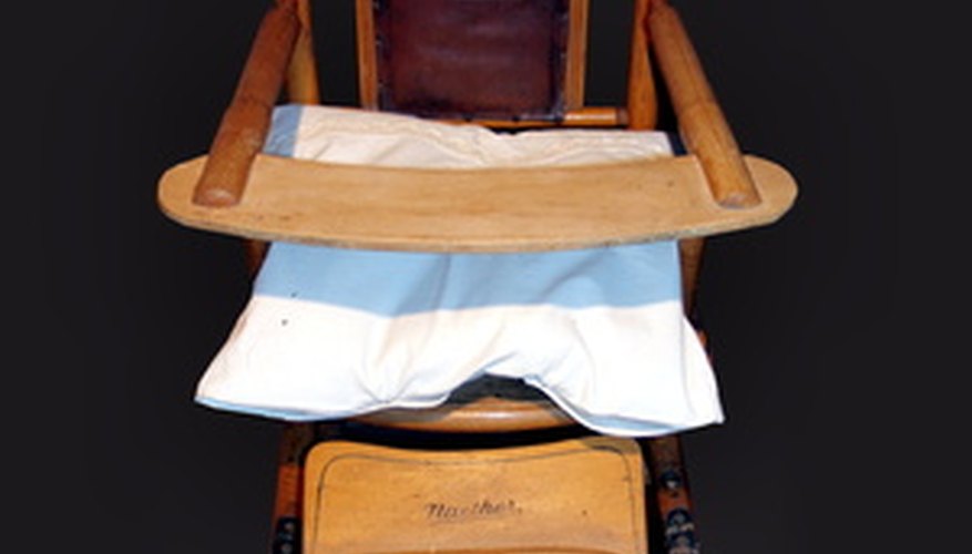 Many wooden high chairs are considered family heirlooms. Many wooden high chairs are considered family heirlooms.