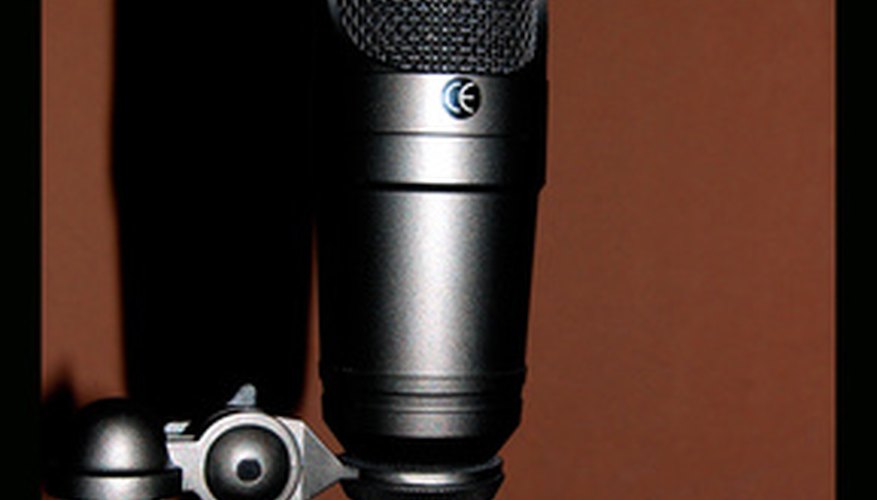Photo Credit: Microphone image by denionline.de from <a href='http://www.fotolia.com'>Fotolia.com</a> Condenser microphones require 48 volts of power to operate.