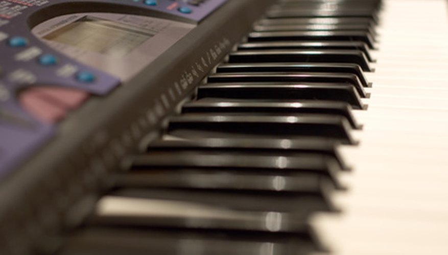 Synthesizers connect to a computer via MIDI. Synthesizers connect to a computer via MIDI.