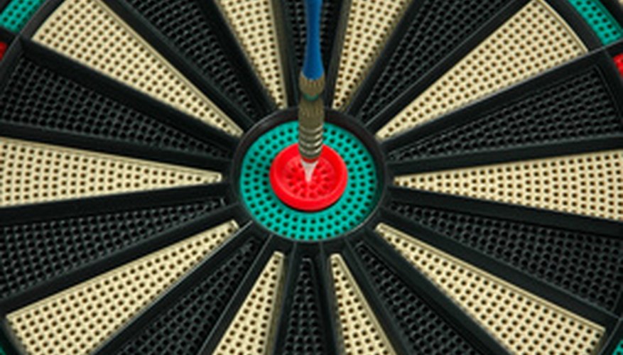 Photo Credit: bullseye1 image by Warren Millar from <a href='http://www.fotolia.com'>Fotolia.com</a> With 50 points remaining, a double bull will win the game.