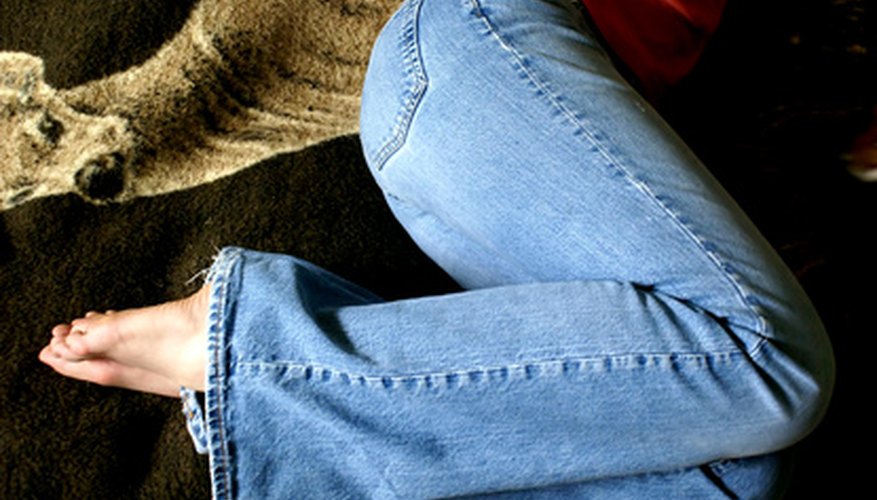 Make capris out of an old pair of jeans. Make capris out of an old pair of jeans.