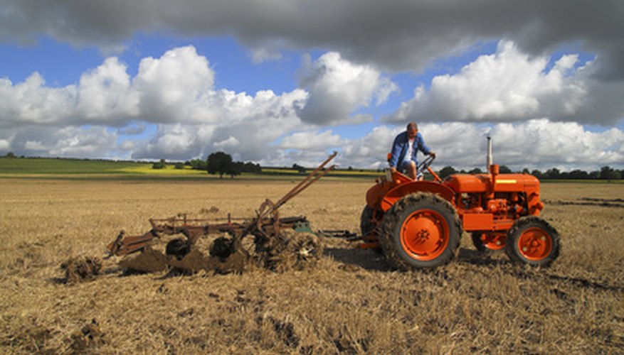 Bottom plows are used in farming. Bottom plows are used in farming.