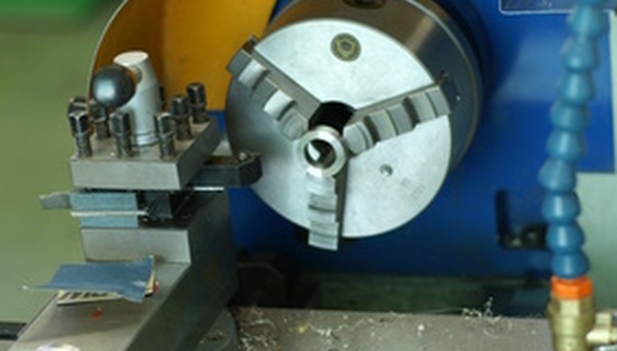 Lathes turn metal for cutting. Lathes turn metal for cutting.