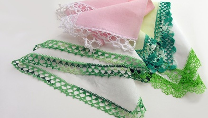 Traditional hankies with crochet borders are irresistably feminine. Traditional hankies with crochet borders are irresistably feminine.