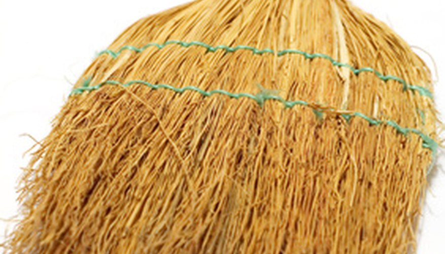 A broom can be used to add traction and visual interest. A broom can be used to add traction and visual interest.