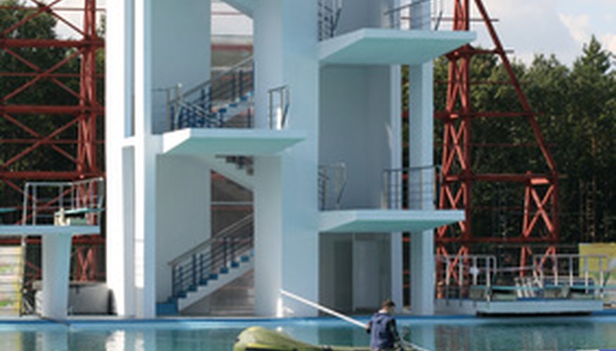 State and insurance regulations dictate the size of diving structures acceptable at pools. State and insurance regulations dictate the size of diving structures acceptable at pools.