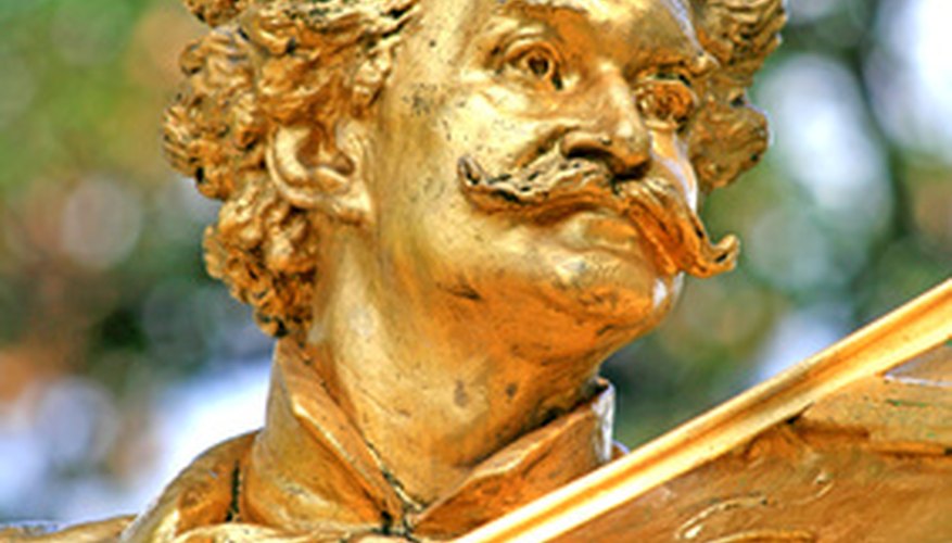 Photo Credit: The Statue of Johann Strauss in stadtpark in Vienna, Austria image by Gary from <a href='http://www.fotolia.com'>Fotolia.com</a> Vienna reveres Johann Strauss junior as the "king of waltzes."
