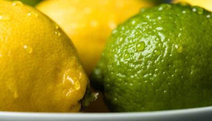 Lemons are yellow and limes are green. Lemons are yellow and limes are green.