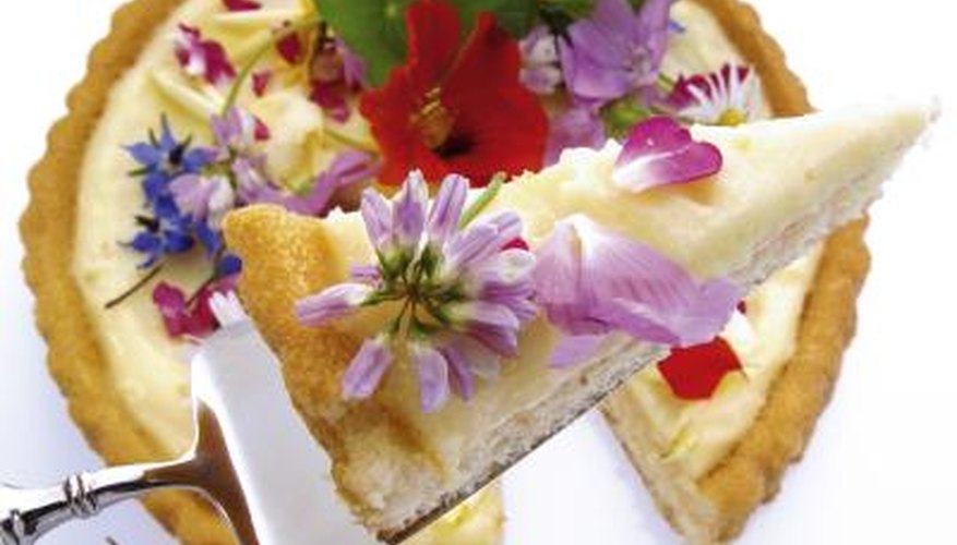 Edible flowers add a decorative touch to desserts and entrees. Edible flowers add a decorative touch to desserts and entrees.