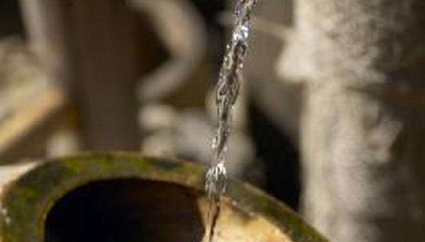 A bamboo rocking fountain can be used when meditating. A bamboo rocking fountain can be used when meditating.