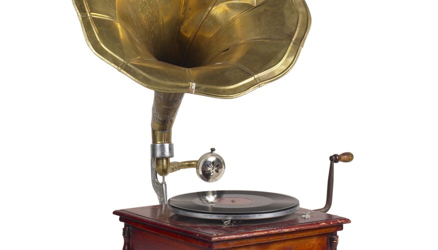 A phonograph horn has a conical shape. A phonograph horn has a conical shape.