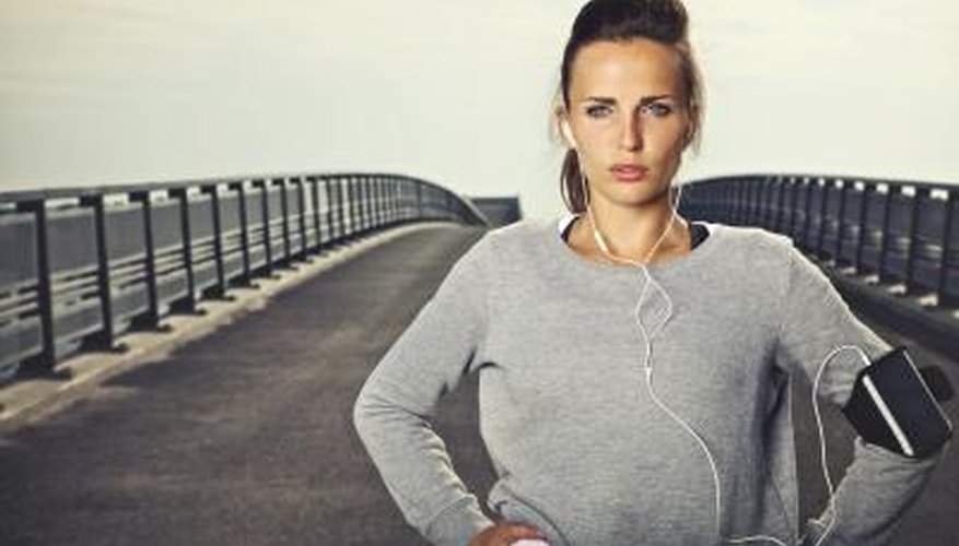 Using an MP3 payer during a workout. Using an MP3 payer during a workout.