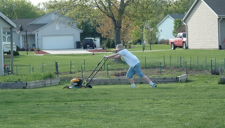 It is easier to mow a big lawn with a riding mower. It is easier to mow a big lawn with a riding mower.