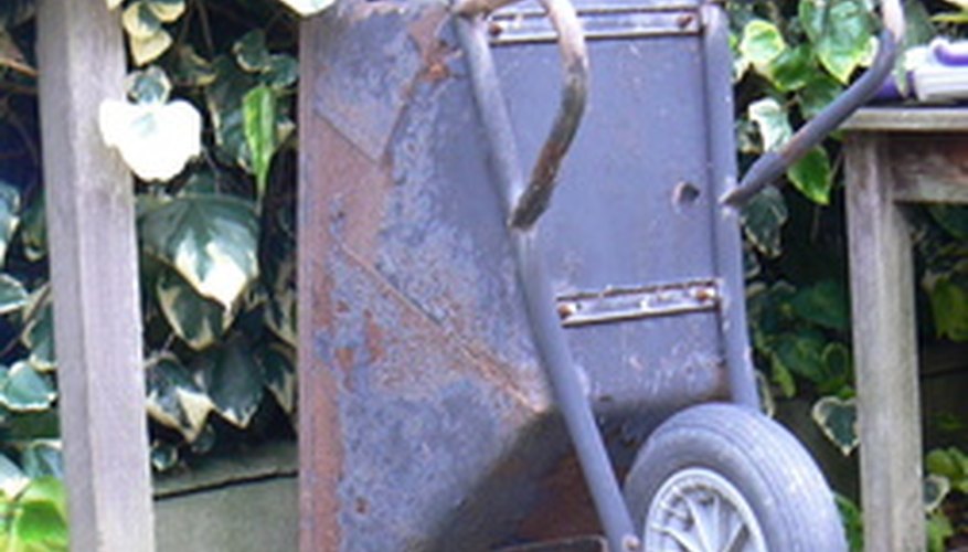 A wheelbarrow can be used to transport plants, supplies and debris. A wheelbarrow can be used to transport plants, supplies and debris.