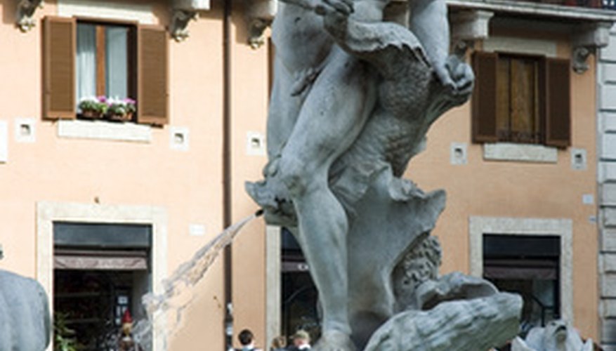 A statue by Bernini stands in the Fontana del Moro, Piazza Navona, Rome. A statue by Bernini stands in the Fontana del Moro, Piazza Navona, Rome.