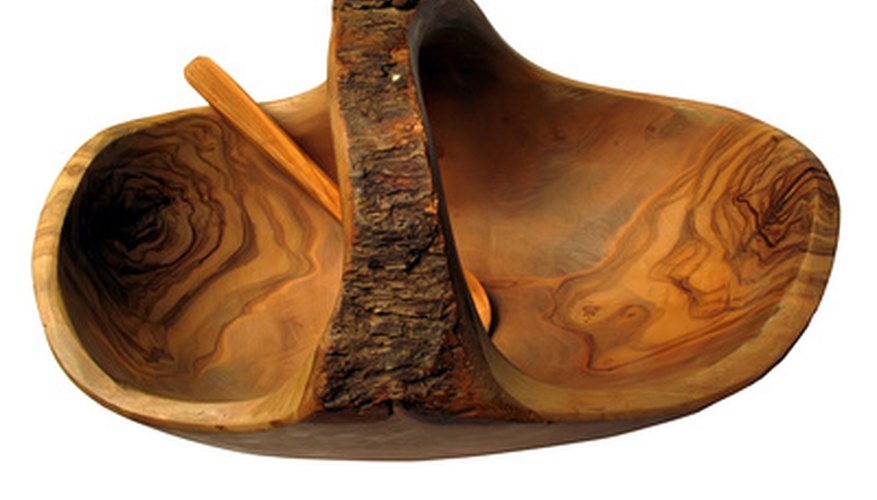 Finishing a wooden bowl will preserve the beauty of the wood grain. Finishing a wooden bowl will preserve the beauty of the wood grain.