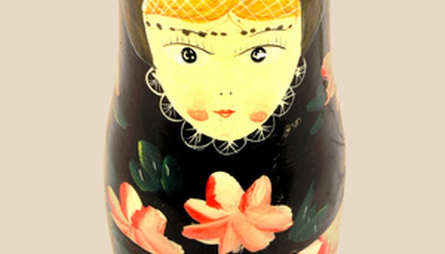 Russian dolls are a traditional wooden toy. Russian dolls are a traditional wooden toy.