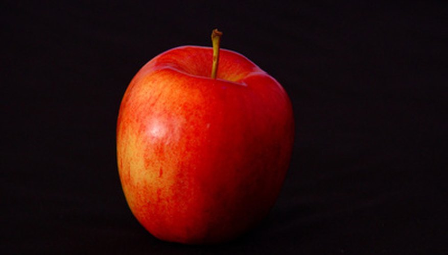 Gala apples have a unique yellow to red color Gala apples have a unique yellow to red color