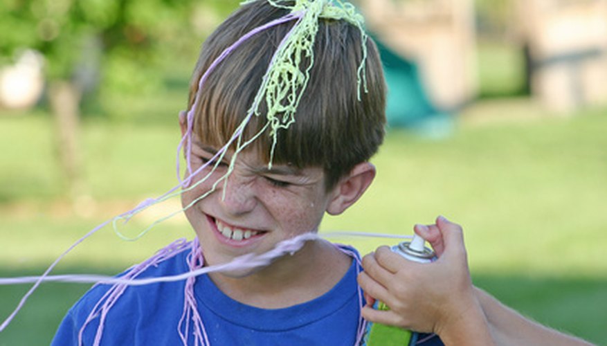 Silly String can be difficult to remove. Silly String can be difficult to remove.