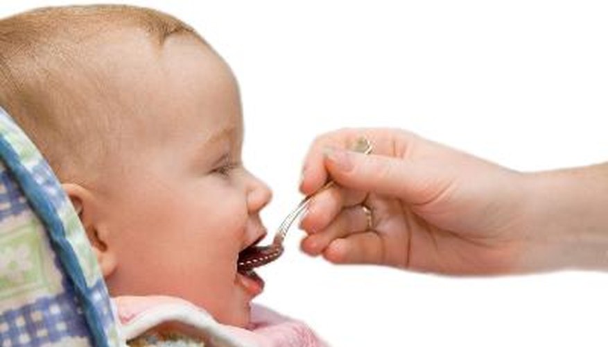 Certain foods are appropriate for a baby under six months. Certain foods are appropriate for a baby under six months.