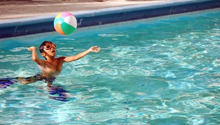 Enjoying playing in a nice, clean pool. Enjoying playing in a nice, clean pool.