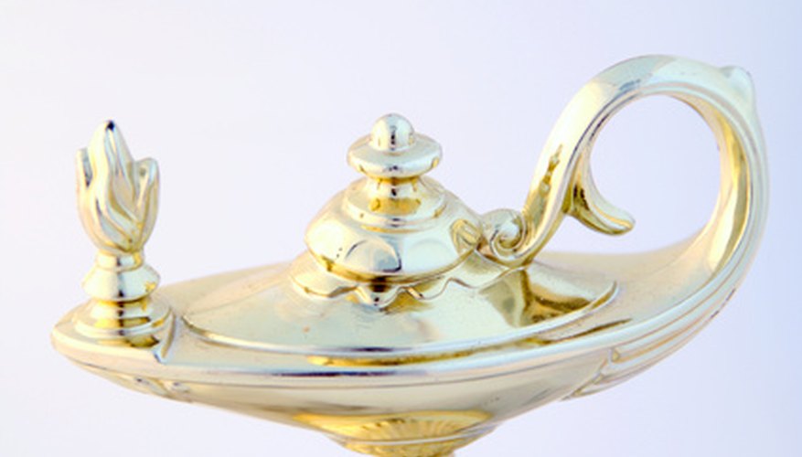 A decorative genie lamp. A decorative genie lamp.