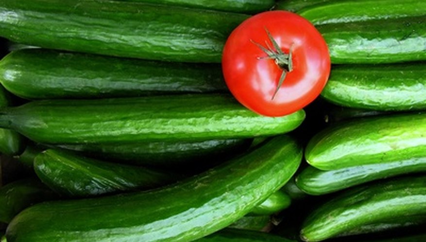 Tomatoes and cucumbers grow well upside down. Tomatoes and cucumbers grow well upside down.