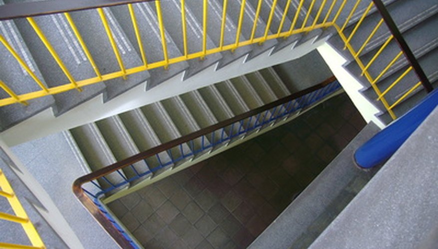 Vibrant colored stair spindles add character to a dull staircase. Vibrant colored stair spindles add character to a dull staircase.