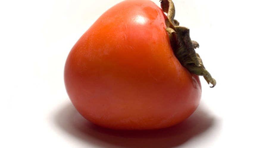 A ripe Japanese persimmon fruit A ripe Japanese persimmon fruit