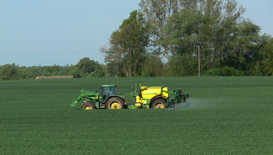Pesticide applications on a farm. Pesticide applications on a farm.