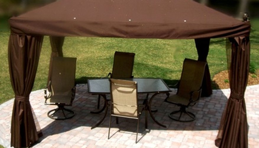 A rounded patio softens a rectangular yard. A rounded patio softens a rectangular yard.