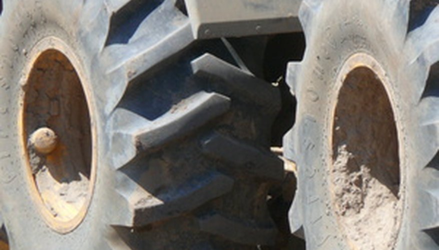 Tractor tires are loaded to stabilize a tractor. Tractor tires are loaded to stabilize a tractor.