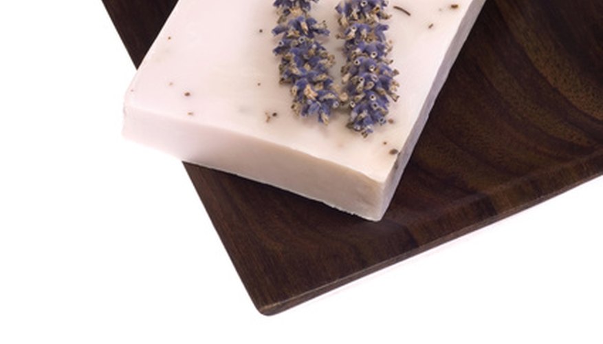Lavender soap lends aromatic benefits. Lavender soap lends aromatic benefits.