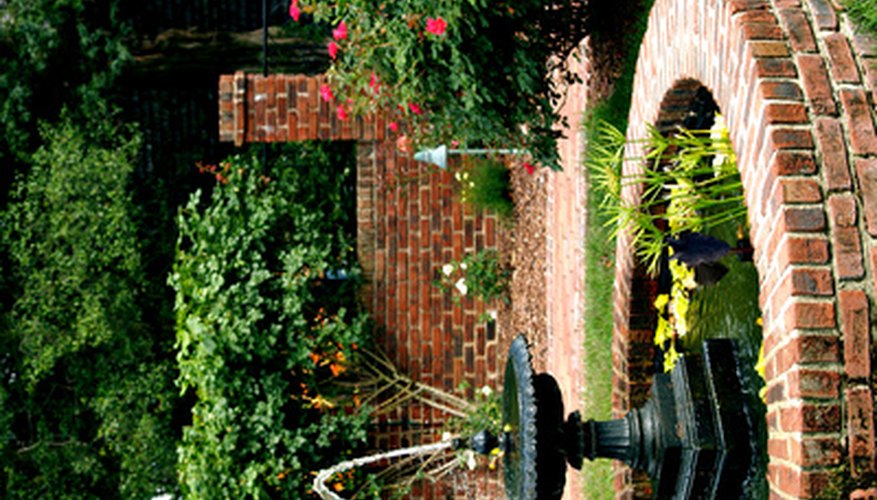 Brick and mortar edging can be used for plant gardens, water gardens or to retain soil. Brick and mortar edging can be used for plant gardens, water gardens or to retain soil.